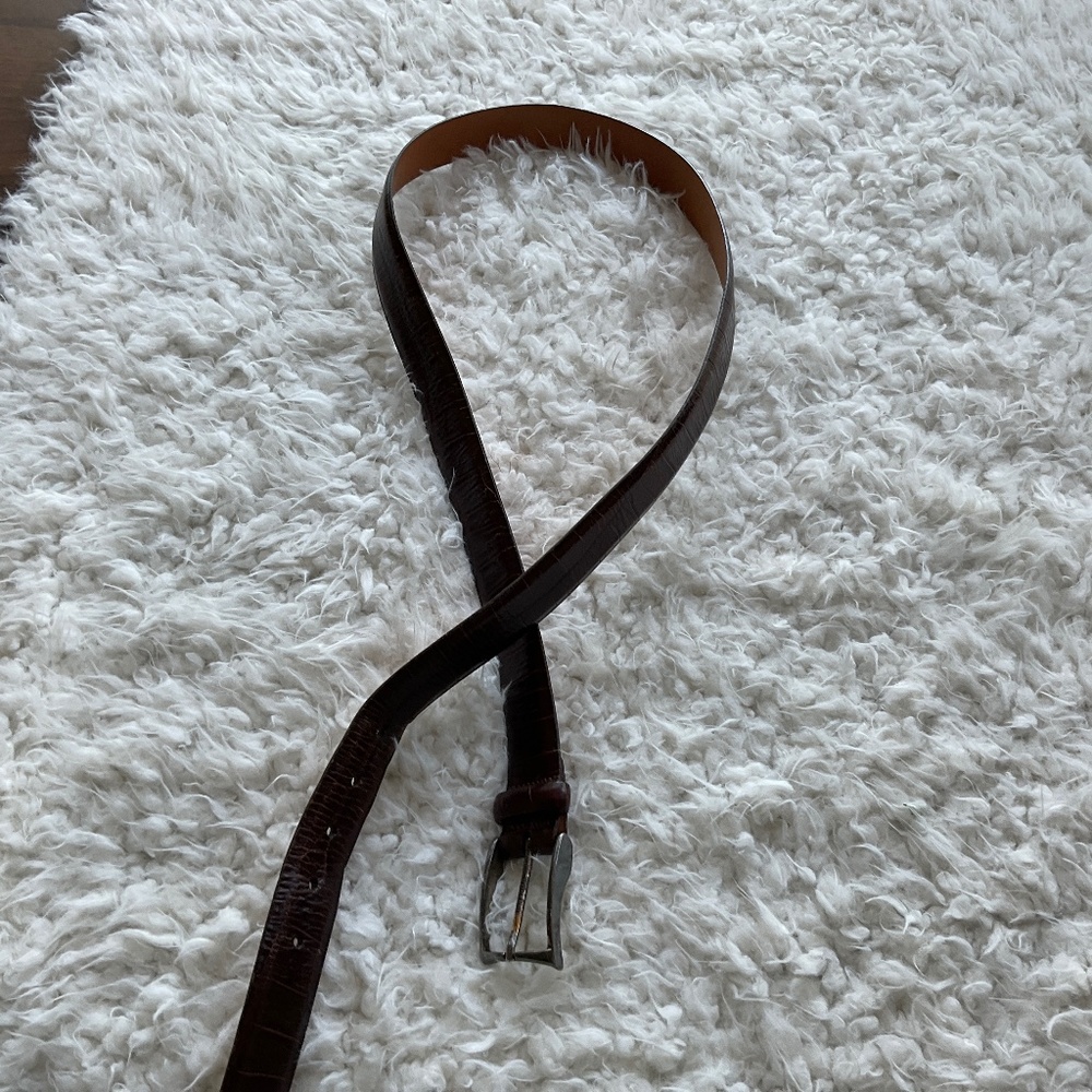 Martin Dingman Black Alligator Grain Calf Leather Belt – Size 38
